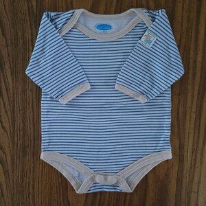 Bon Bebe Long Sleeve Blue Striped Onesie Size 6-9 Months
